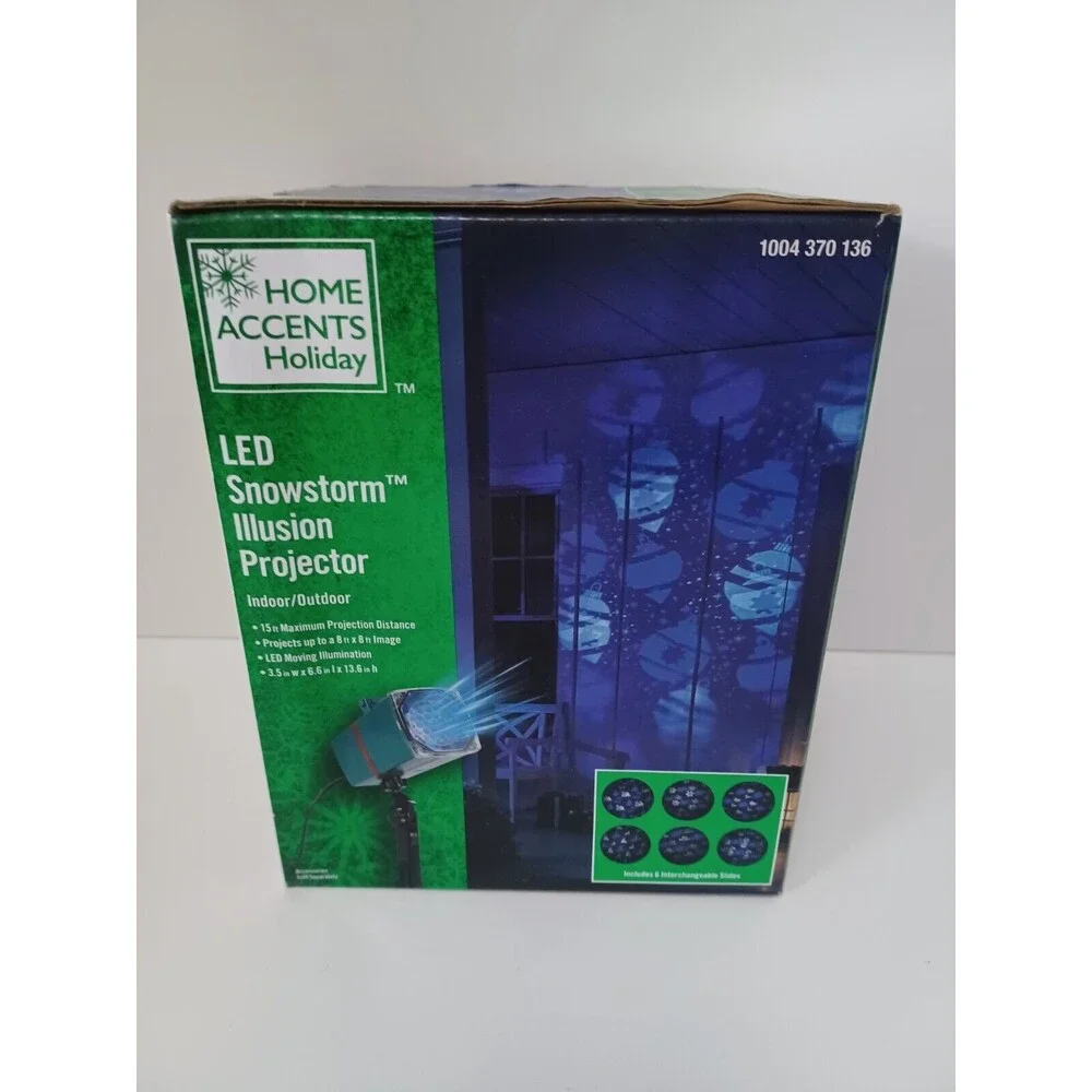 NEW Home Accents Holiday 13.5 in LED Snowstorm Illusion‎ Projector Images